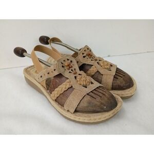 Earth Spirit Women's Size 11 Gelron 2000 Tan Slingback Comfort Sandals Strappy